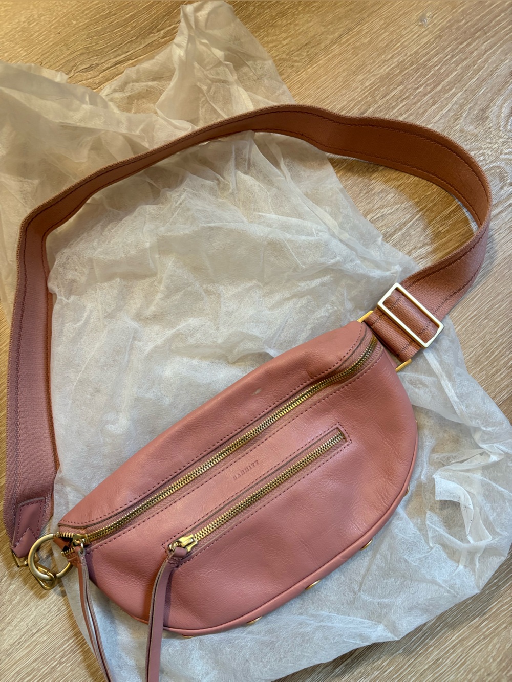 Hammitt Leather Crossbody Belt Bag/Crossbody in Dusty Rose